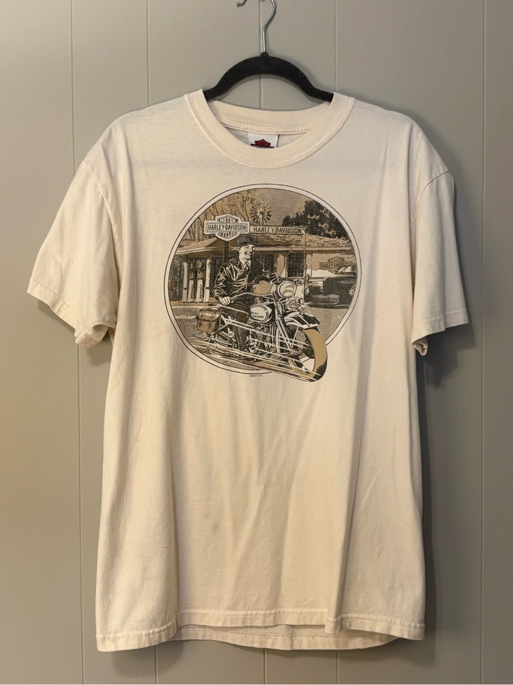 Harley-Davidson Cream Short Sleeve Motorcycle Graphic Tee